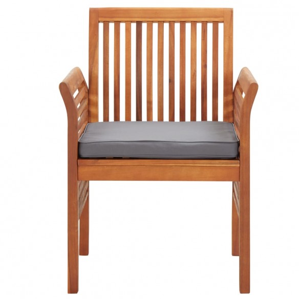 Chaises à dîner de jardin et coussins 2pcs Bois d'acacia massif