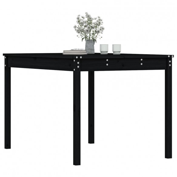 Table de jardin noir 121x82,5x76 cm bois massif de pin