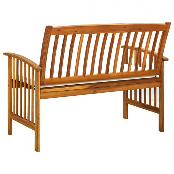 Banc de jardin avec coussins 119 cm Bois solide d'acacia