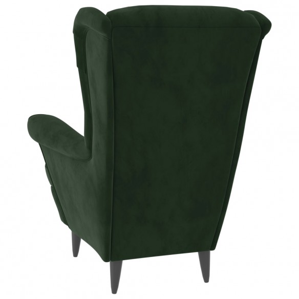 Fauteuil vert foncé velours