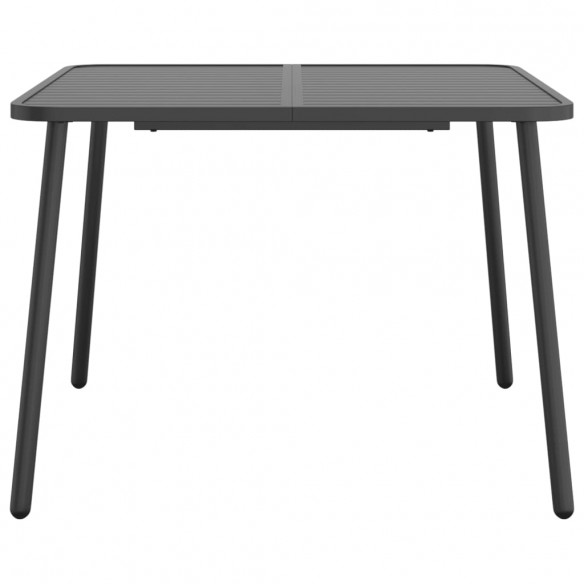 Table de jardin anthracite 100x100x71 cm acier