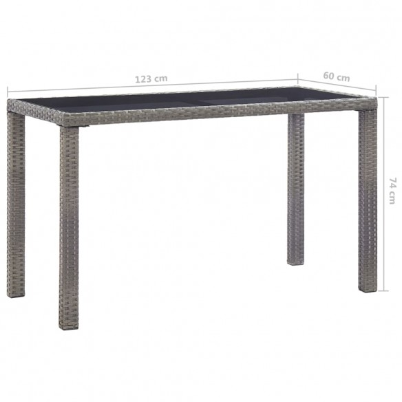 Table de jardin Anthracite 123x60x74 cm Résine tressée