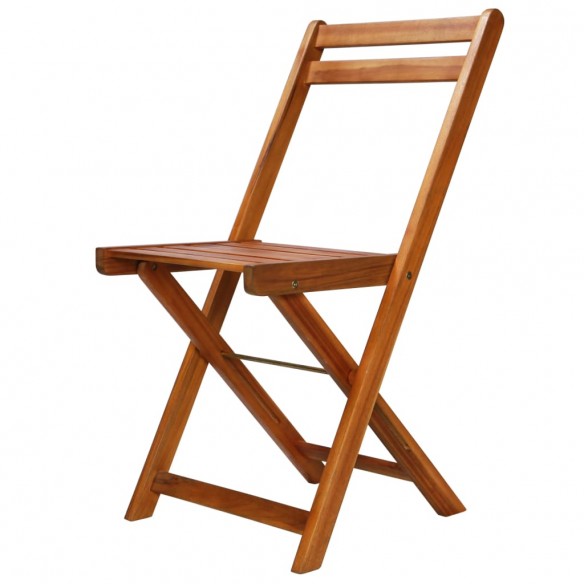 Chaises de bistro d'extérieur 2 pcs Bois d'acacia solide