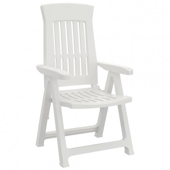 Chaises inclinables de jardin 2 pcs blanc PP