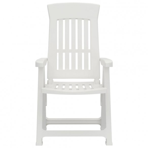 Chaises inclinables de jardin 2 pcs blanc PP