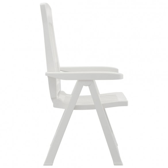 Chaises inclinables de jardin 2 pcs blanc PP