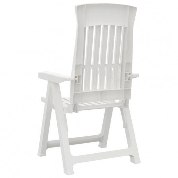 Chaises inclinables de jardin 2 pcs blanc PP