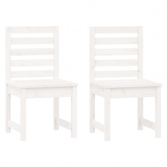 Chaises de jardin 2 pcs blanc 40,5x48x91,5cm bois massif de pin