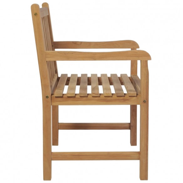 Chaises de jardin 2 pcs avec coussins vert Bois de teck massif