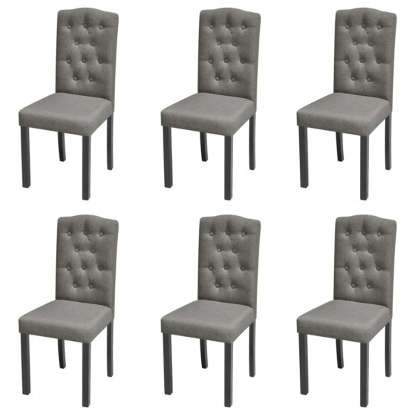 Chaises à manger lot de 6 gris tissu