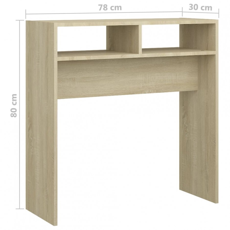 Table console Chêne sonoma 78x30x80 cm Aggloméré