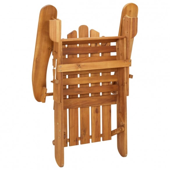 Chaise de jardin Adirondack avec coussins bois massif d'acacia