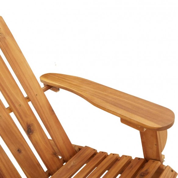 Chaise de jardin Adirondack avec coussins bois massif d'acacia