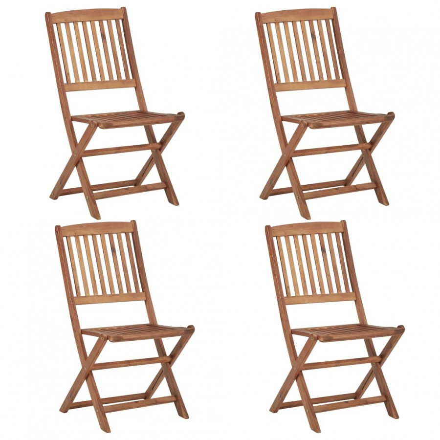 Chaises pliables d'extérieur 4 pcs Bois d'acacia solide