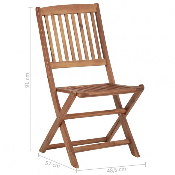 Chaises pliables d'extérieur 4 pcs Bois d'acacia solide