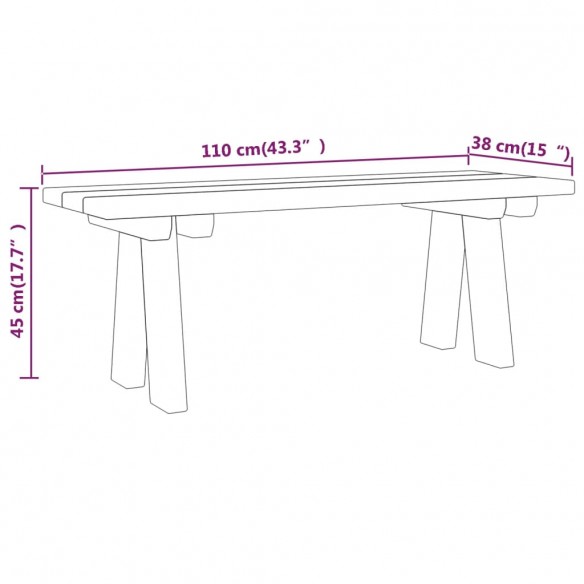 Banc de jardin 110 cm Bois de pin massif imprégné