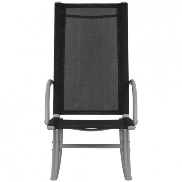 Chaises à bascule de jardin 2 pcs Acier et textilène Noir