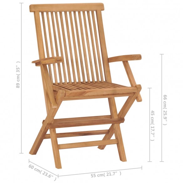 Chaises de jardin 8 pcs Bois de teck massif