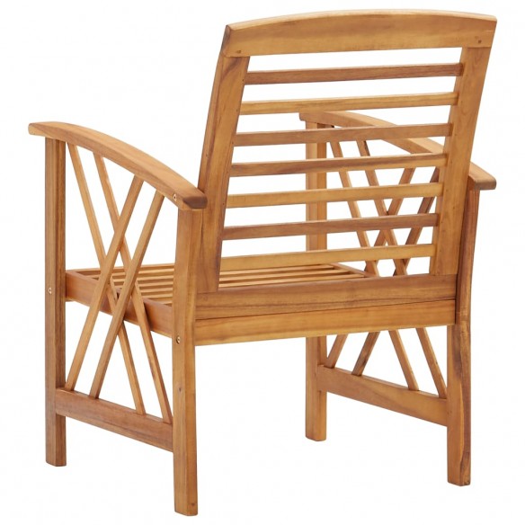 Chaises de jardin 2 pcs Bois d'acacia massif