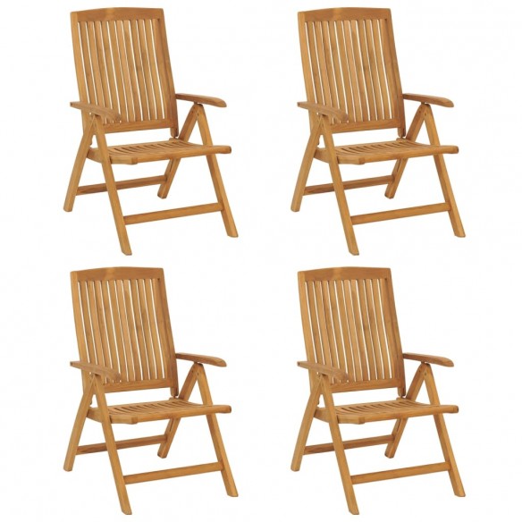Chaises de jardin inclinables 4 pcs bois massif de teck