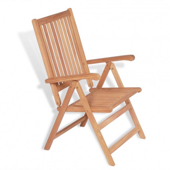 Chaises inclinables de jardin 2 pcs Bois de teck solide