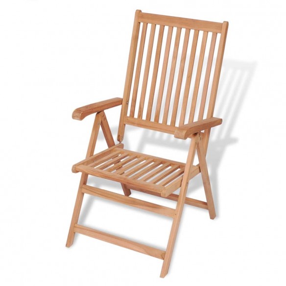 Chaises inclinables de jardin 2 pcs Bois de teck solide