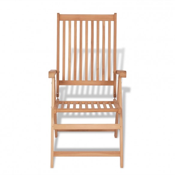 Chaises inclinables de jardin 2 pcs Bois de teck solide