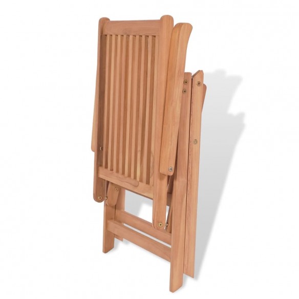 Chaises inclinables de jardin 2 pcs Bois de teck solide