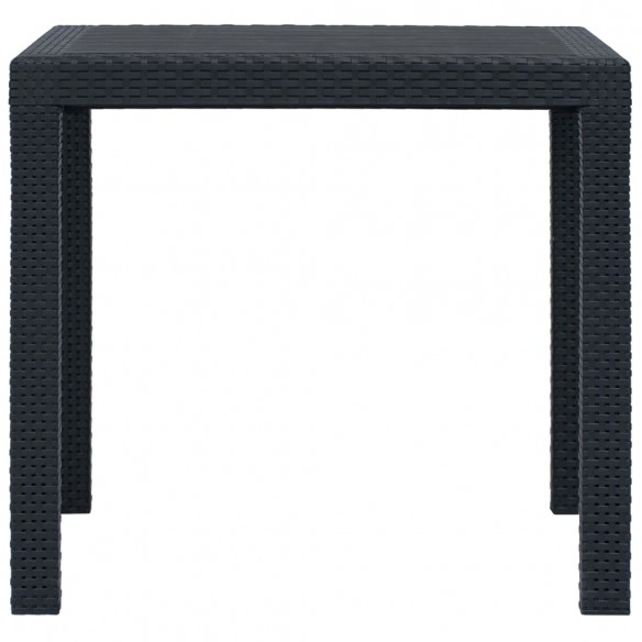 Table de jardin Anthracite 79x79x72cm Plastique Aspect de rotin