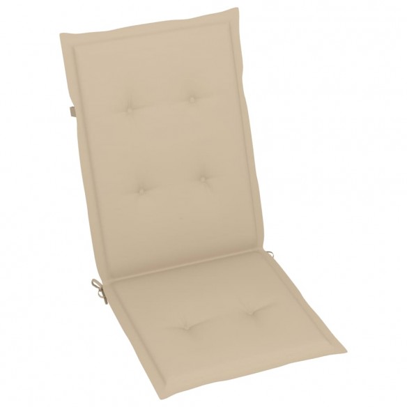 Chaises de jardin 6 pcs avec coussins beige Bois de teck