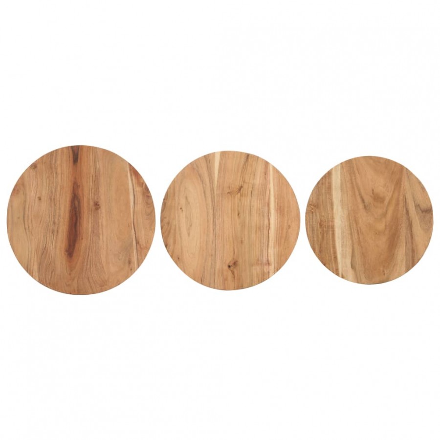 Tables d'appoint 3 pcs Bois d'acacia solide