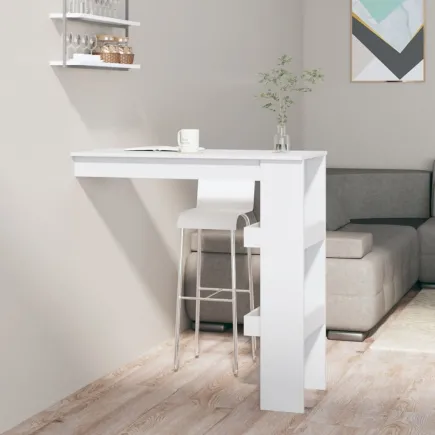 Table de bar murale Blanc 102x45x103,5 cm