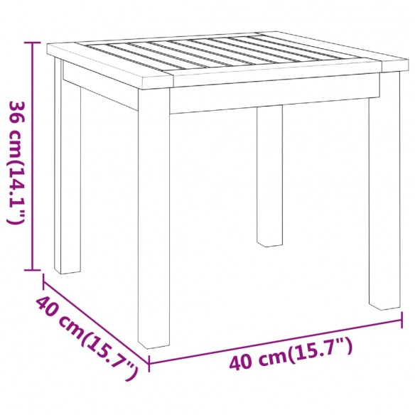 Table basse 40x40x36 cm bois d'acacia massif