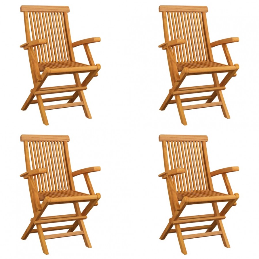 Chaises pliables de jardin 4 pcs Bois de teck solide