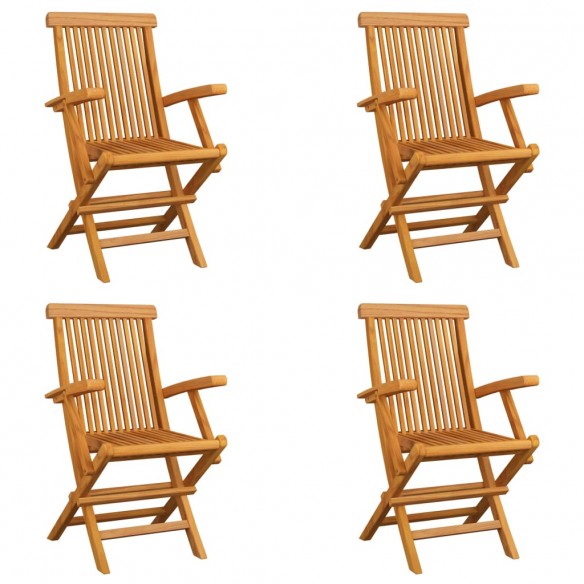 Chaises pliables de jardin 4 pcs Bois de teck solide