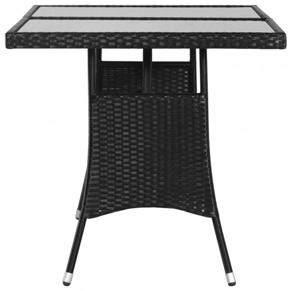 Table de jardin Noir 140x80x74 cm Résine tressée