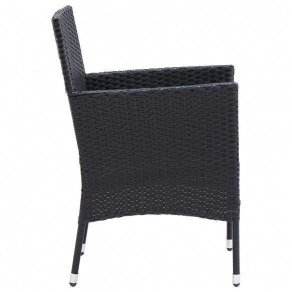 Chaises de salle à manger de jardin 4 pcs Résine tressée Noir