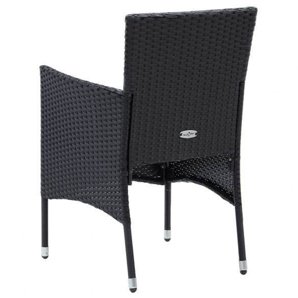 Chaises de salle à manger de jardin 4 pcs Résine tressée Noir