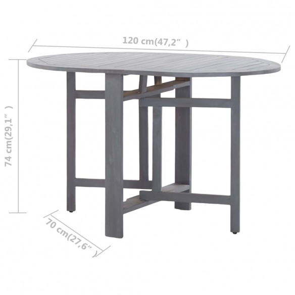 Table de jardin Gris 120x70x74 cm Bois d'acacia massif