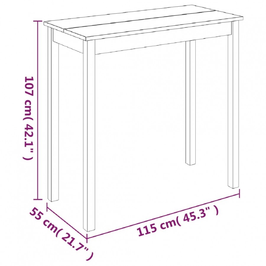 Table de bar MDF noir 115x55x107 cm Table de bar MDF noir 115x55x107 cm