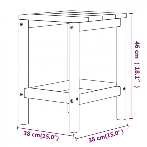 Table de jardin Adirondack Anthracite 38x38x46 cm PEHD