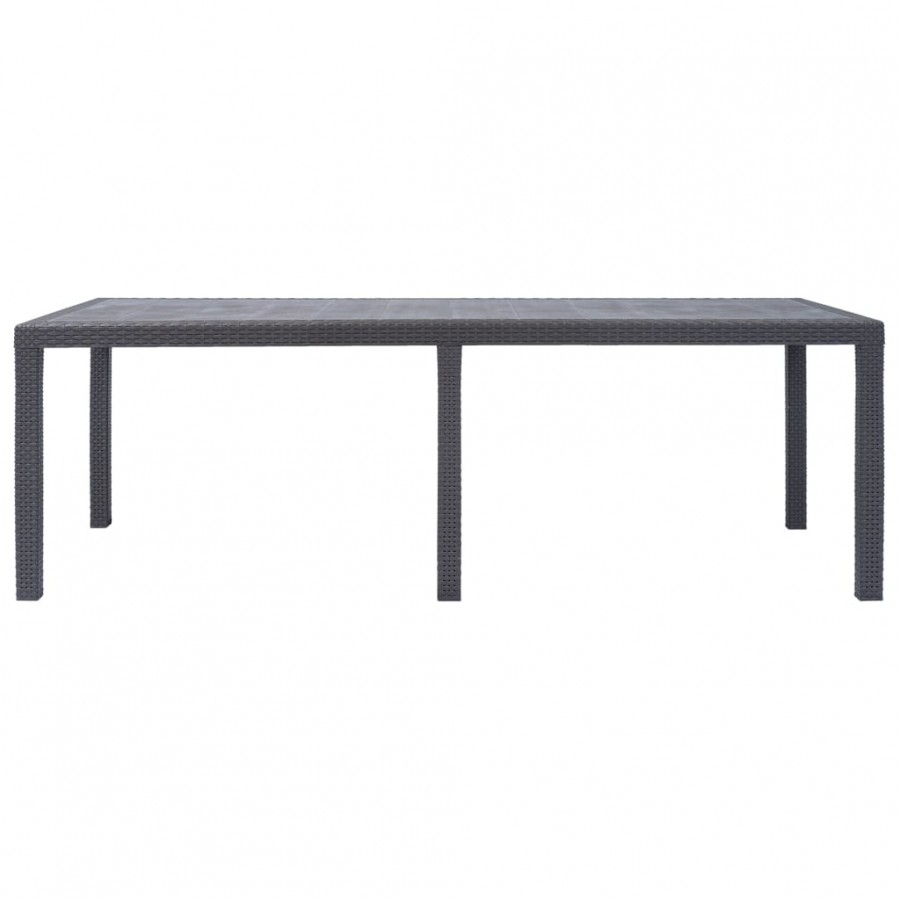 Table de jardin Marron 220x90x72 cm Plastique Aspect de rotin