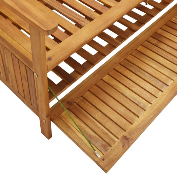 Banc de rangement de jardin 120 cm Bois d'acacia solide