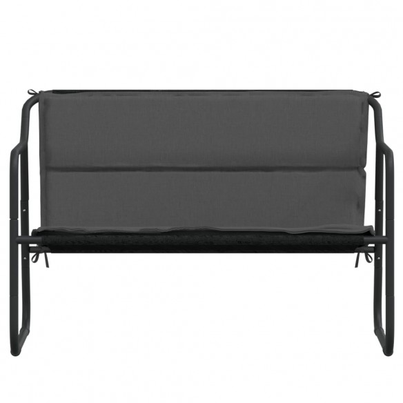 Banc de jardin à 2 places avec coussin anthracite acier