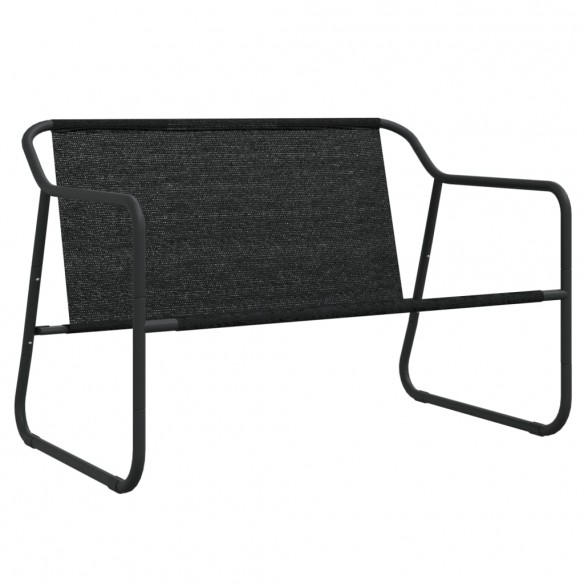 Banc de jardin à 2 places avec coussin anthracite acier