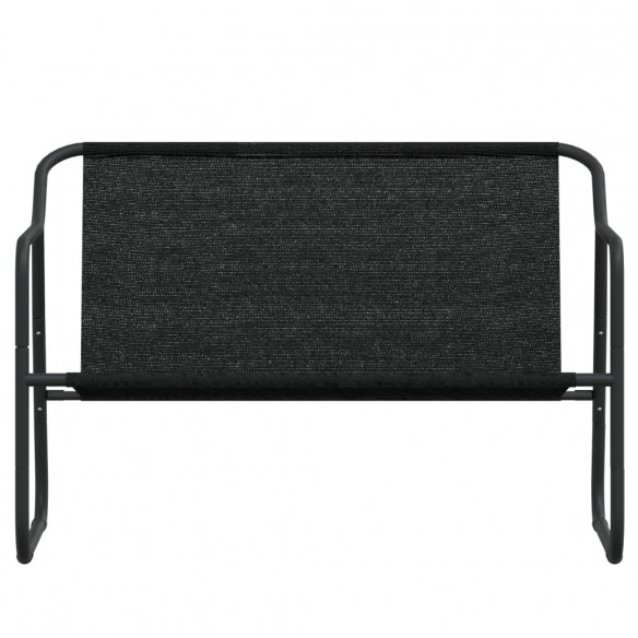 Banc de jardin à 2 places avec coussin anthracite acier