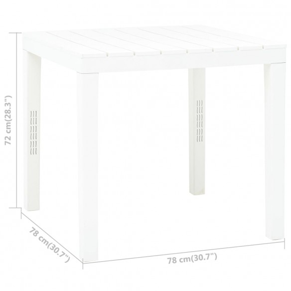 Table de jardin Blanc 78x78x72 cm Plastique