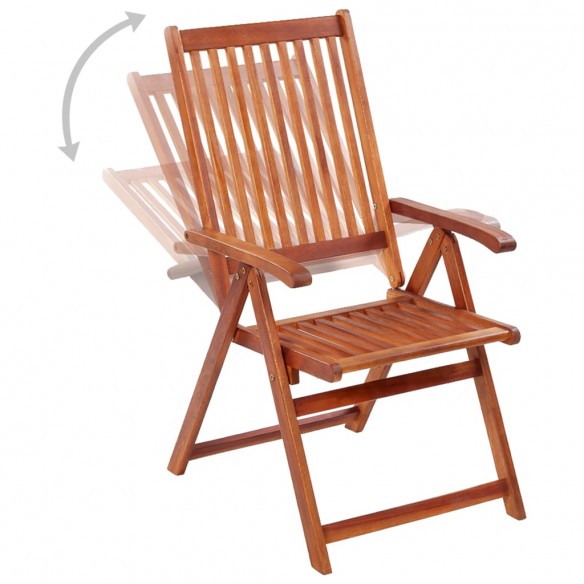 Chaises pliables de jardin 3 pcs Bois d'acacia solide