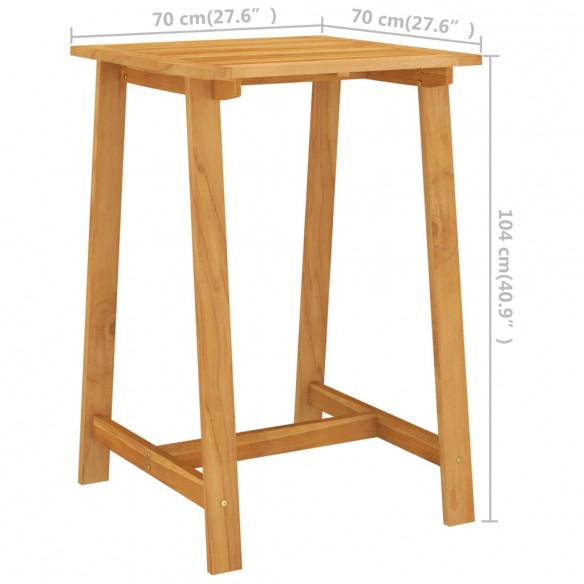 Table de bar de jardin 70x70x104 cm Bois d'acacia massif