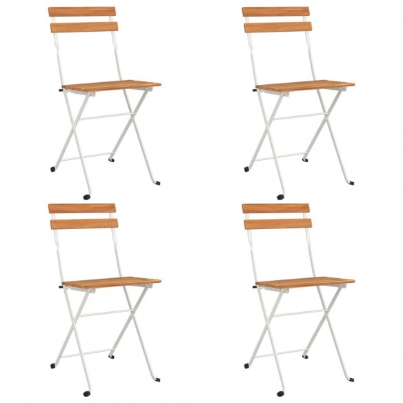 Chaises de bistrot pliantes 4 pcs Bois d'acacia solide et acier